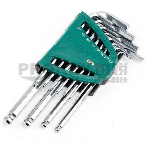 世達(dá) 09106 12件英制加長球頭內(nèi)六角扳手組套