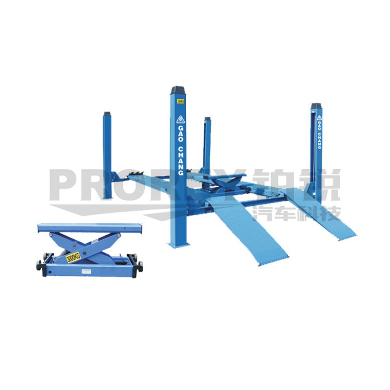 高昌 GS35F4+2D 潘通色441C灰 380V 3.5T四柱四輪定位舉升機(jī)