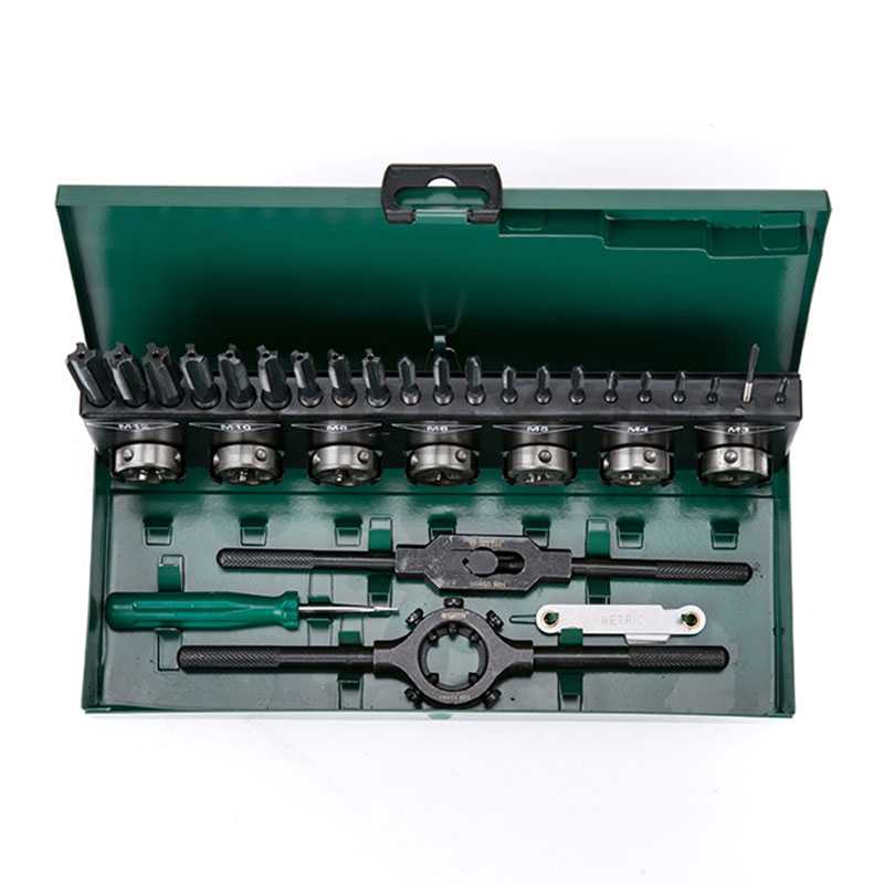 GW-130050189-世達(dá) 50452 32件高速鋼粗牙絲錐板牙組套-5