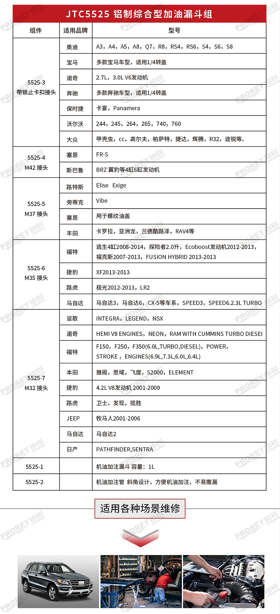 GW-130040800-JTC-5525-鋁制綜合型加油漏斗 -2