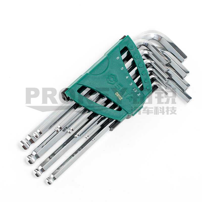 GW-130050063-世達 09112 10件加長球頭內六角扳手組套-1主圖