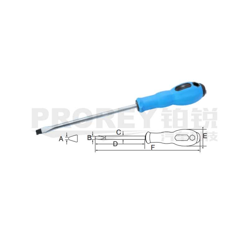 飛鷹 4011610 一字螺絲批，橡塑柄，SL6 x 200mm