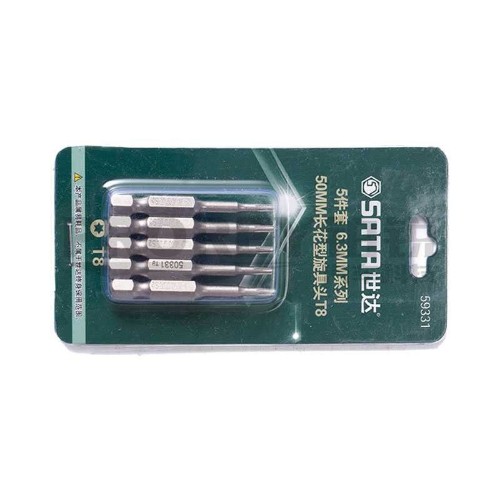 世達(dá) 59337 5件套6.3mm系列50mm長(zhǎng)花形旋具頭T30