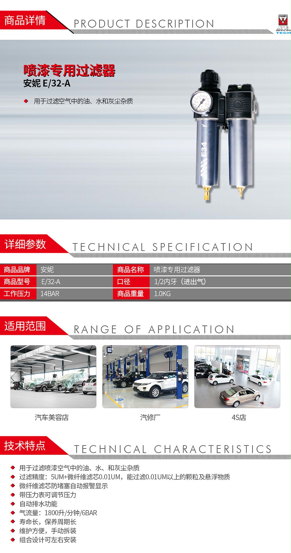 安妮-E32-A-噴漆專用過濾器