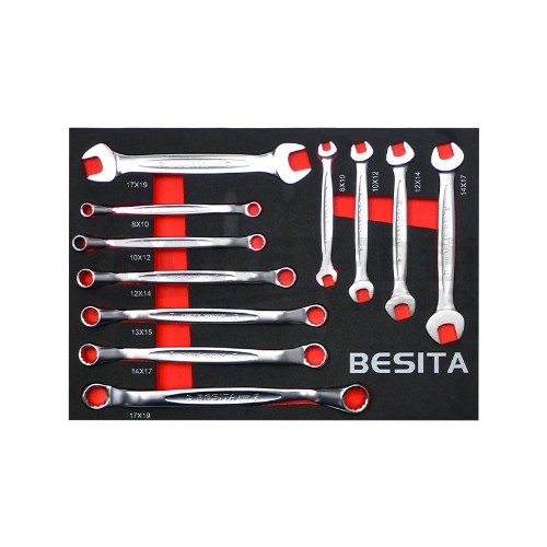 百思泰 M6206 11件工業(yè)級(jí)雙梅/雙開扳手(水銀霧)