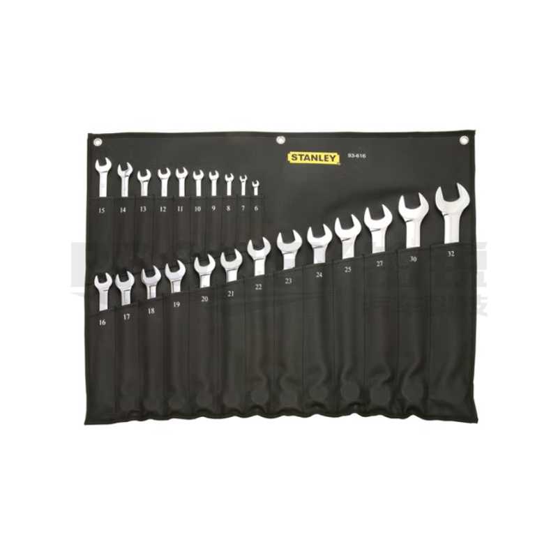 STANLEY 史丹利 93-616-22 23件套公制精拋光兩用長(zhǎng)扳手