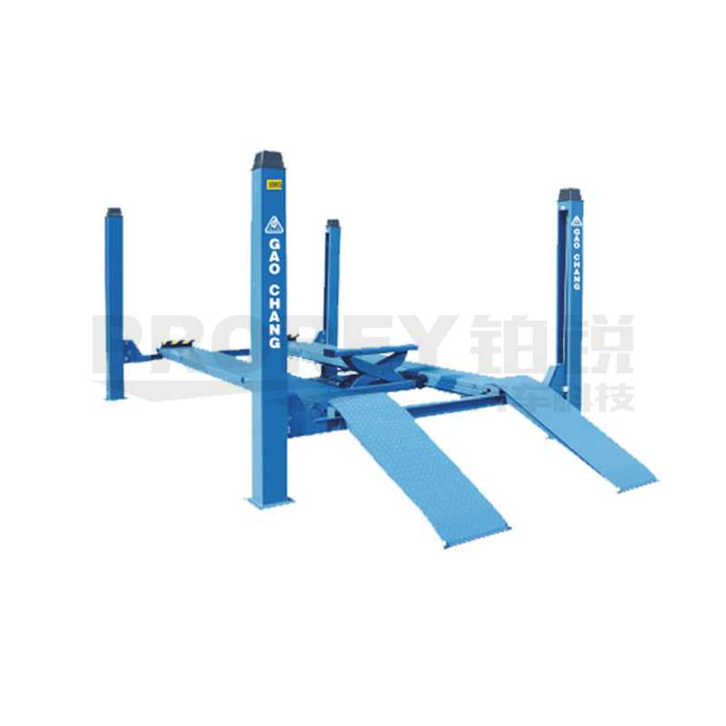 高昌 GS55F4-5700 3166藍(lán) 380V 四柱5.5T四輪定位舉升機(jī)(不含二次舉升小車(chē))