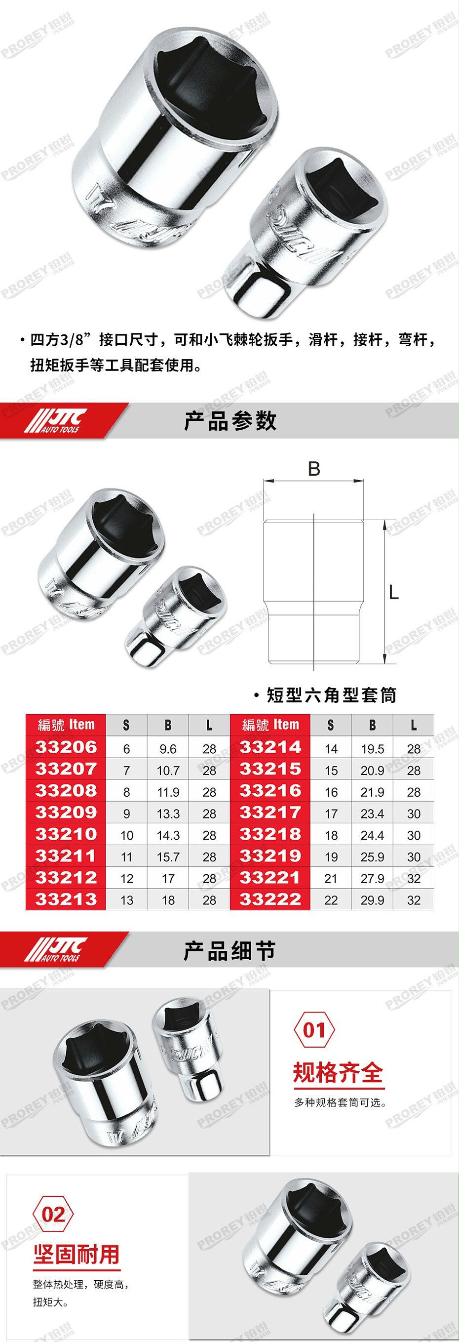 GW-130035393-JTC33206-3-8英寸&nbsp;手動短六角套筒6mm-2