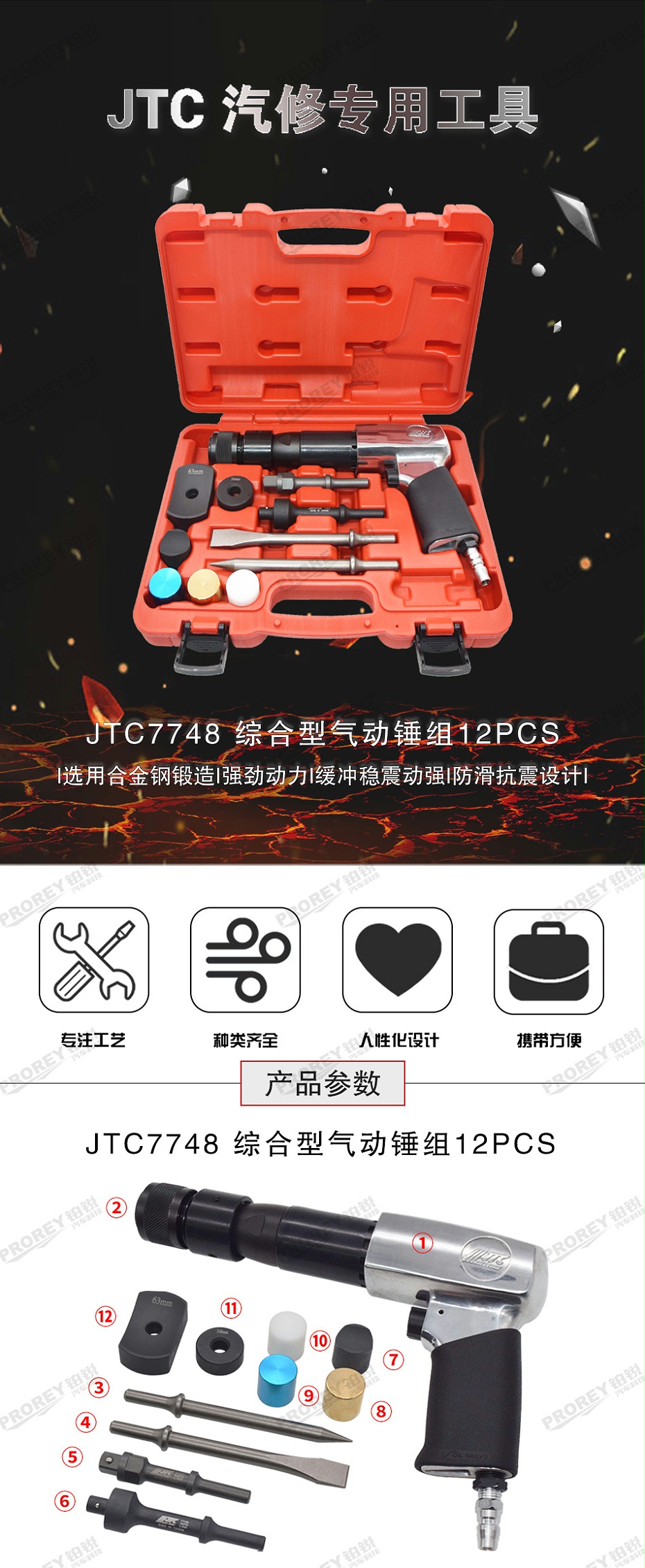 GW-130040830-JTC-7748-12PCS綜合型氣動(dòng)錘組-1