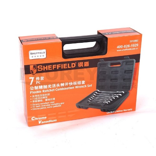 鋼盾 S018902 7件套活頭棘輪快扳吹塑盒組套(塑盒)