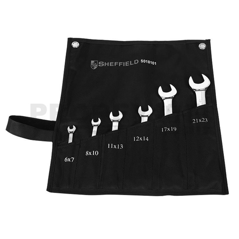 GW-130033626-鋼盾 S018101 6件套公制精拋光雙開口扳手 主圖