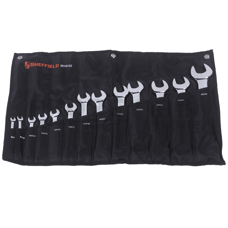 GW-130033627-鋼盾 S018102 13件套公制精拋光雙開口扳手 主圖