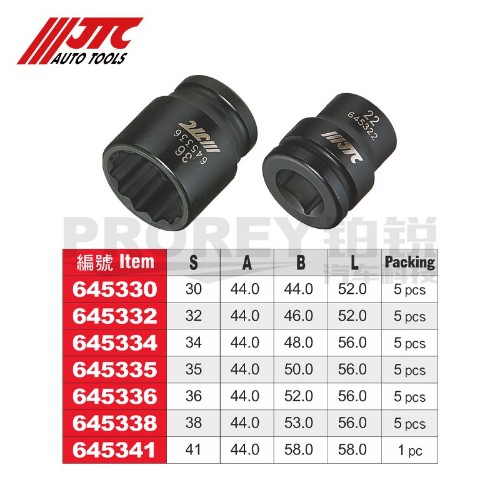 JTC645335 3/4英寸氣動套筒(12PT)35MM